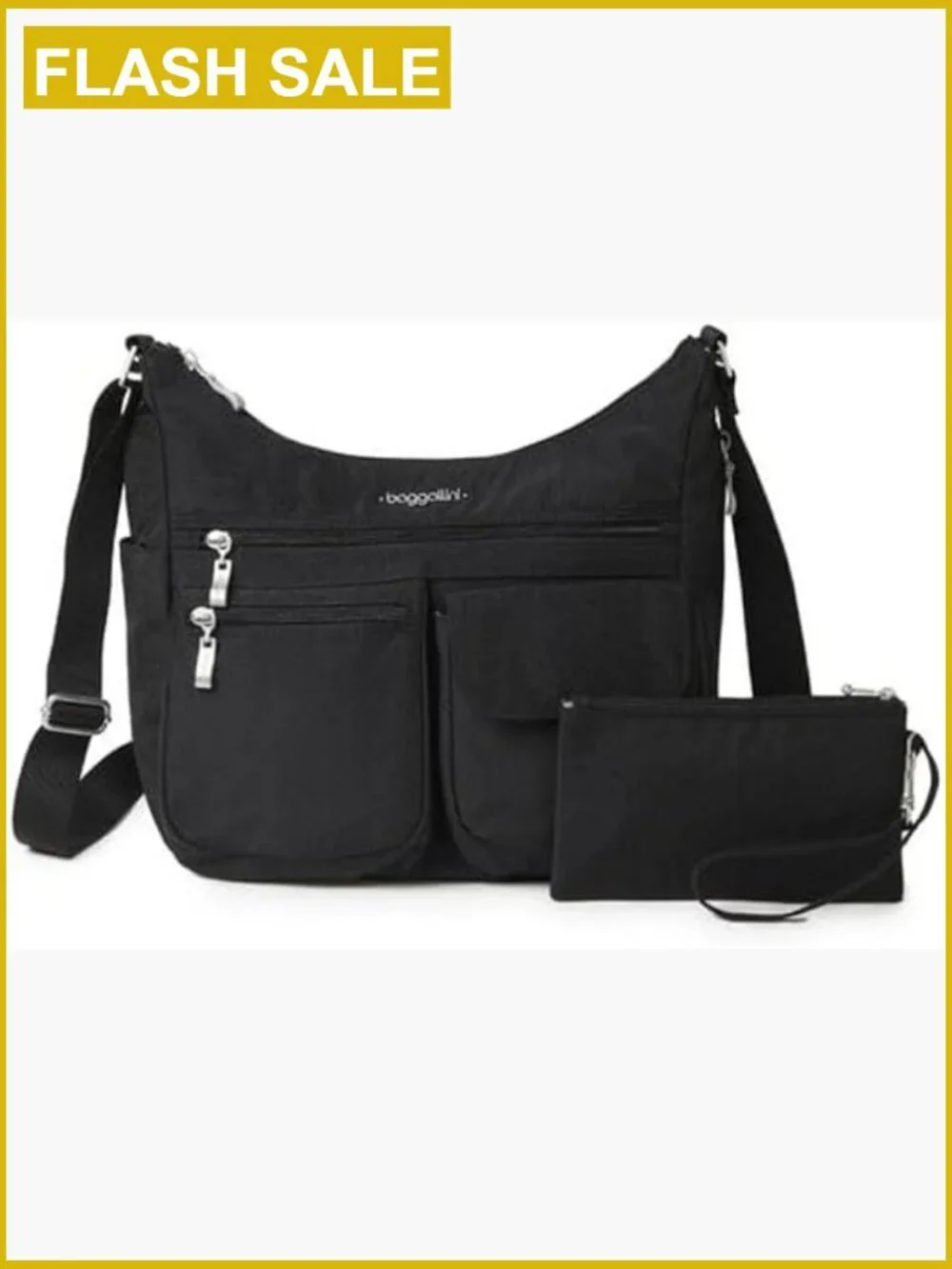 Large Hobo Crossbody Bag Lightweight Nylon RFID Wristlet Travel